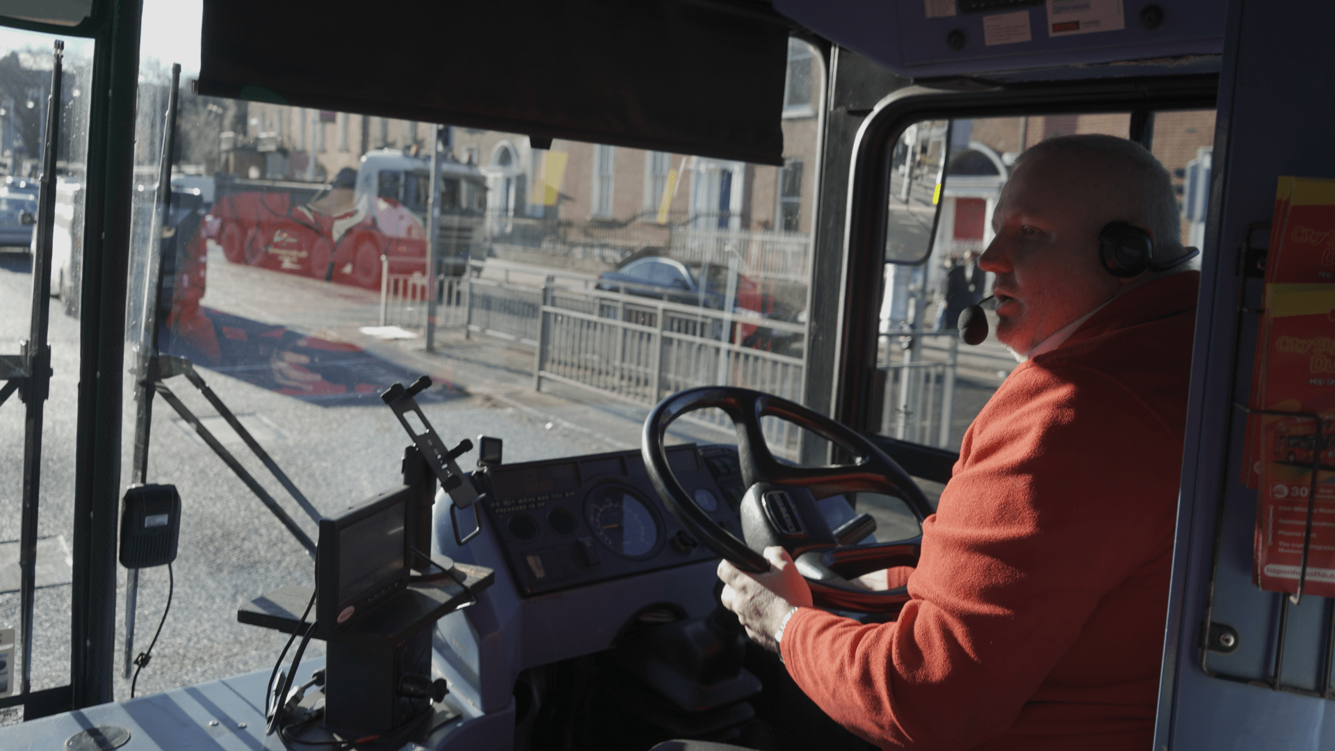 Woman on City sightseeing bus