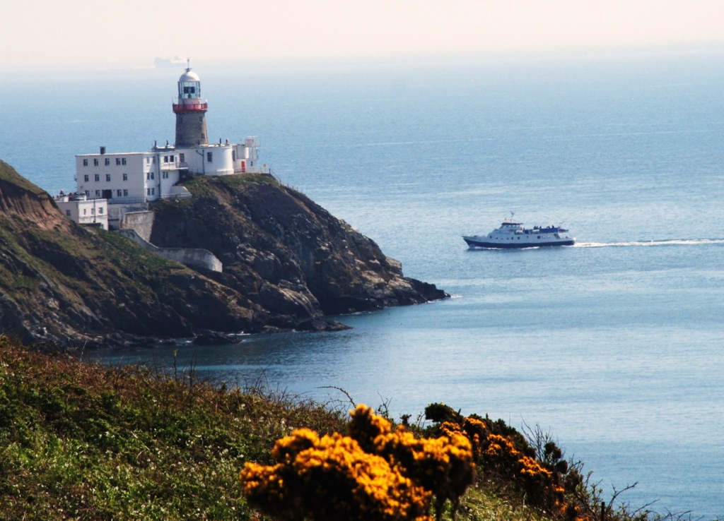 Baily Lighthouse, Howth, Dublin, with Dublin Bay Cruises in back