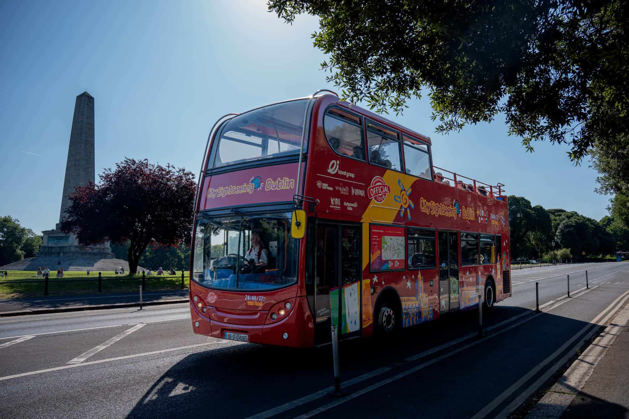 city sightseeing bus passing phoenix park